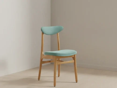 Eetkamerstoel Avira Mint naturel  mint fluweel houten frame