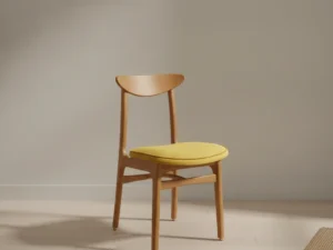 Eetkamerstoel  Avivo Mosterdgeel fluweel houten frame