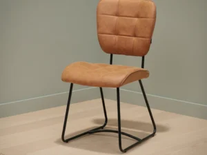 Eetkamerstoel Bailey SL cognac  zwart stof