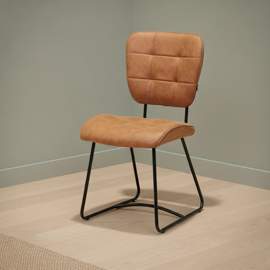 Eetkamerstoel Bailey SL cognac zwart stof