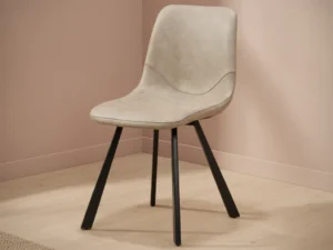 Eetkamerstoel Bari beige zwart  stof