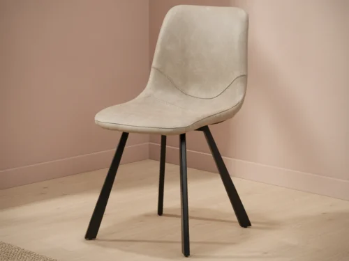 Eetkamerstoel Bari beige zwart  stof