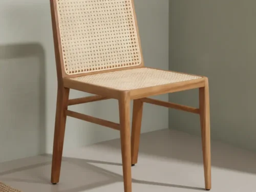 Eetkamerstoel Belero naturel  teakhout met armleuning set van 2