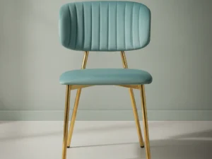 Eetkamerstoel  Boina Mint fluweel metalen frame set van 2