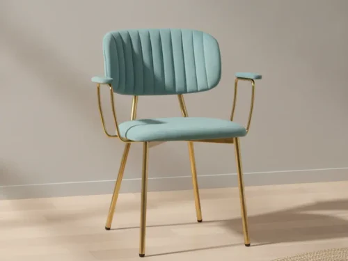 Eetkamerstoel Boiro Mint fluweel  met armleuning set van 2