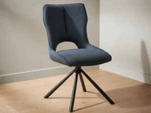 Eetkamerstoel Caero blauw stof  draaibaar