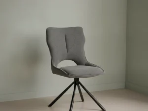 Eetkamerstoel Caino donkergrijs  stof draaibaar lichtgewicht