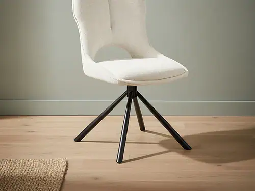 Eetkamerstoel  Caona beige stof draaibaar