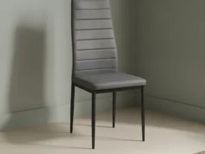 Eetkamerstoel  Cato/kenzo grijs PU-kunstleer set van 4