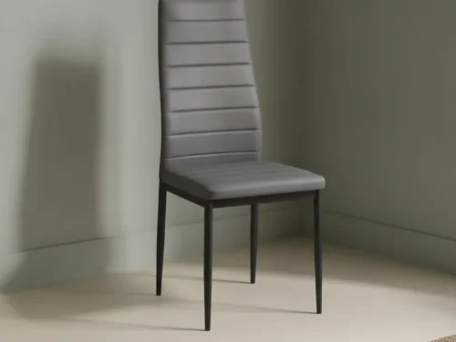Eetkamerstoel  Cato/kenzo grijs PU-kunstleer set van 4