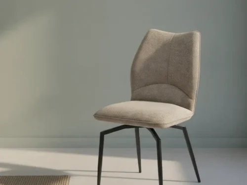 Eetkamerstoel Cauno beige stof  draaibaar