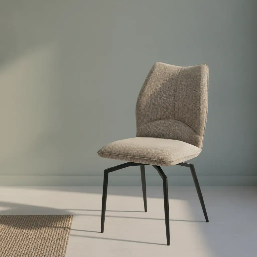 Eetkamerstoel Cauno beige stof draaibaar