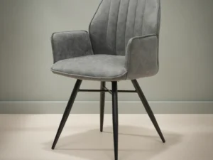 Eetkamerstoel Clark zwart stof  metalen frame