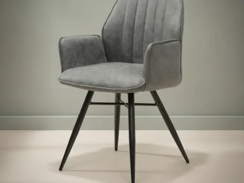 Eetkamerstoel Clark zwart stof  metalen frame