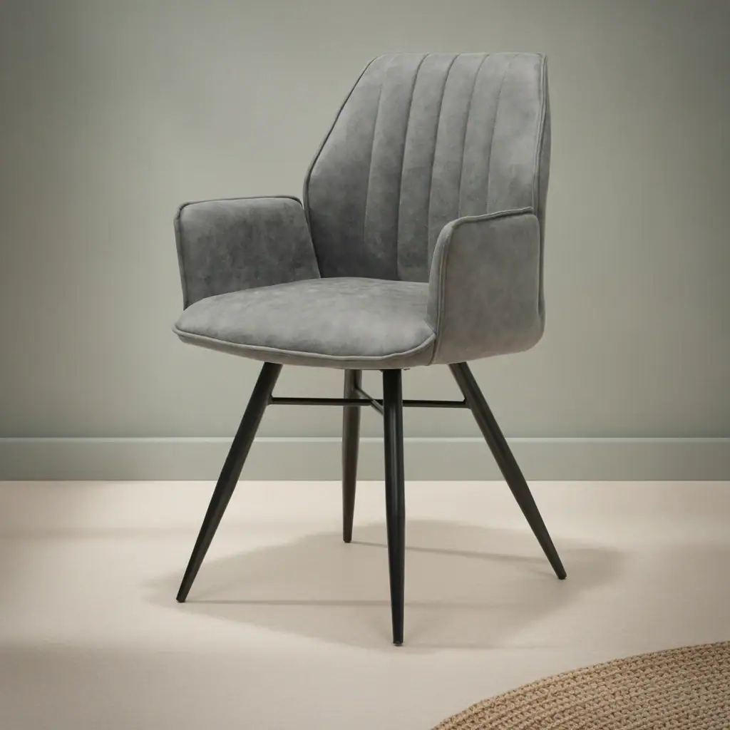 Eetkamerstoel Clark zwart stof metalen frame