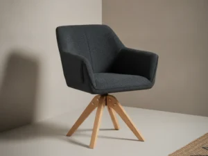Eetkamerstoel  Coelia antraciet boucl√© metalen frame