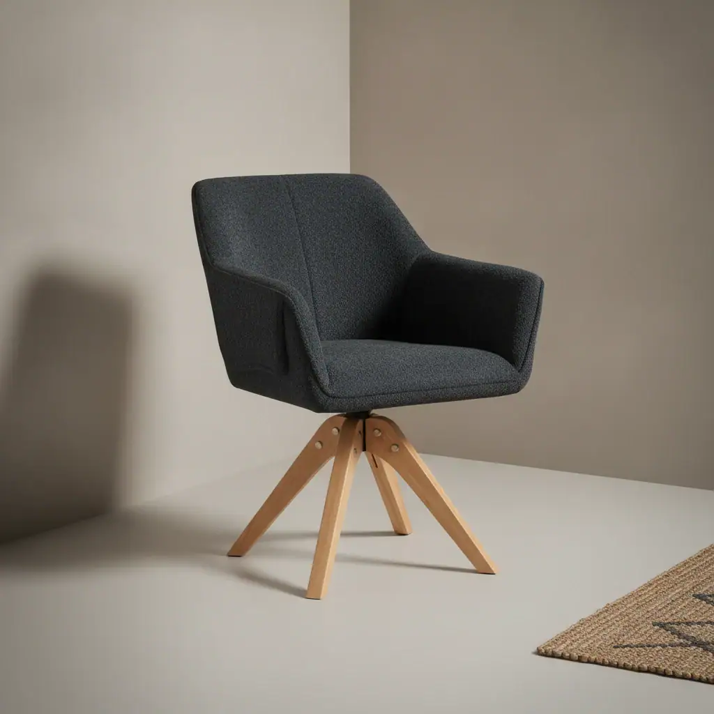 Eetkamerstoel Coelia antraciet bouclé metalen frame