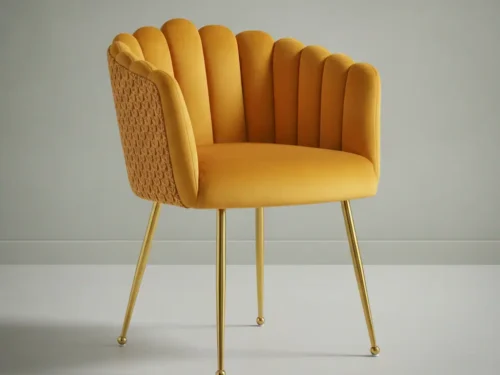 Eetkamerstoel Coerio Oranje Goud  goudkleurig oranje fluweel