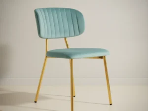 Eetkamerstoel  Coina Mint fluweel met armleuning set van 2