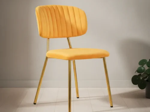 Eetkamerstoel  Coira Oranje Goud goudkleurig oranje fluweel set van 2