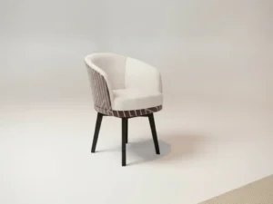 Eetkamerstoel  Daelia bruin stof draaibaar