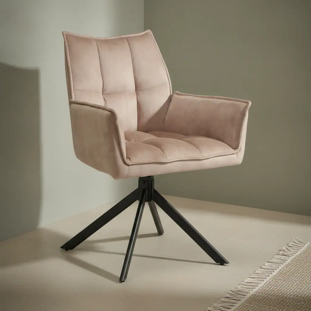 Eetkamerstoel Dani beige fluweel
