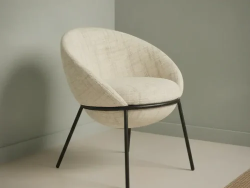 Eetkamerstoel Diivo beige zwart