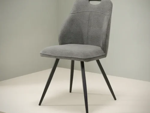 Eetkamerstoel Elino antraciet  retro stof zwart frame