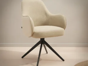 Eetkamerstoel  Elovia beige stof kuipzitting