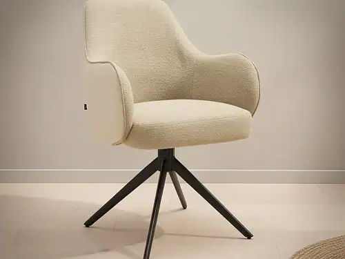 Eetkamerstoel  Elovia beige stof kuipzitting