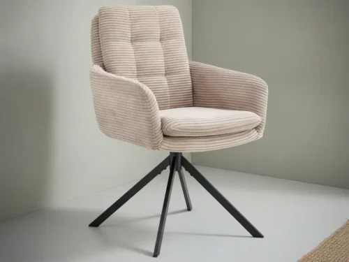 Eetkamerstoel Enerio beige  corduroy draaibaar