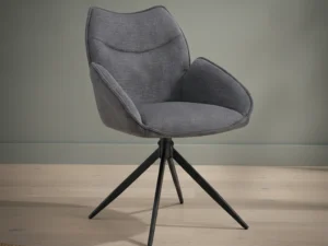 Eetkamerstoel  Enuna donkergrijs stof draaibaar