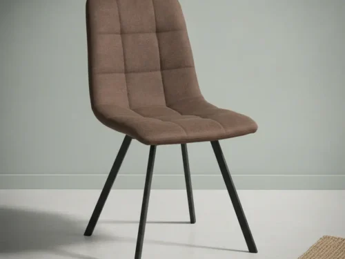 Eetkamerstoel Faario bruin stof  metalen frame