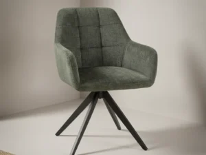 Eetkamerstoel  Faelia groen acrylstof metalen frame