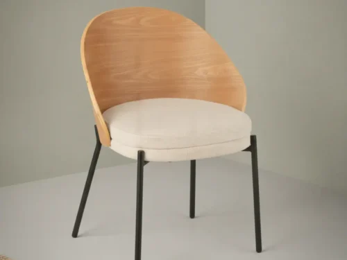 Eetkamerstoel Faerio naturel  stof metalen frame