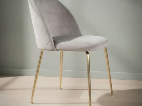 Eetkamerstoel Faultor Velvet Grijs - Set van 2