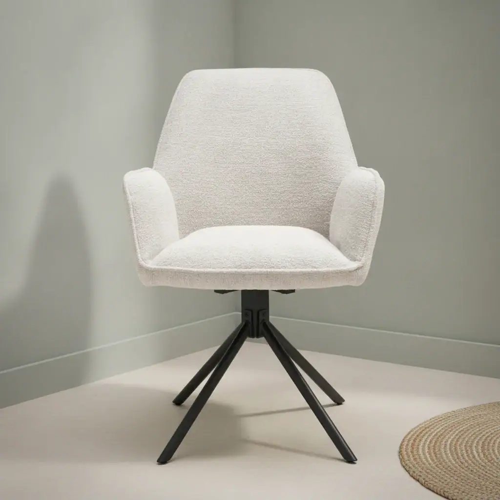 Eetkamerstoel Fiino beige bouclé
