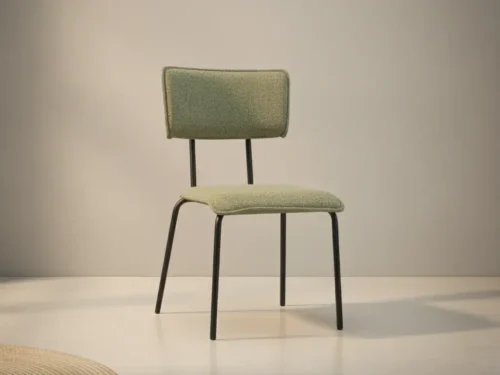 Eetkamerstoel  Flero bruin boucl√© stapelbaar open rug