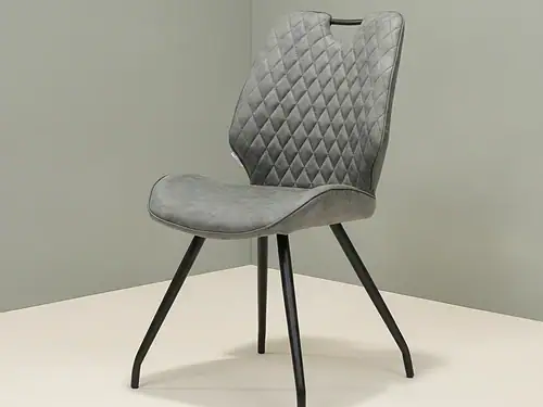Eetkamerstoel  Hardy zwart stof metalen frame