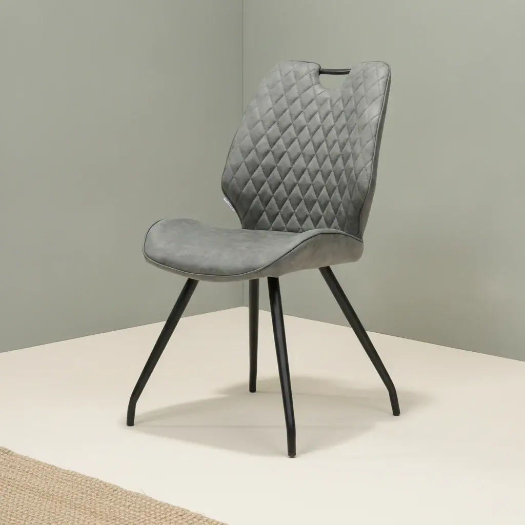 Eetkamerstoel Hardy zwart stof metalen frame