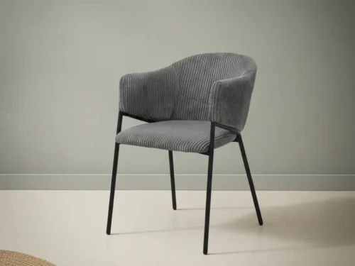 Eetkamerstoel  Hugo donkergrijs corduroy set van 2