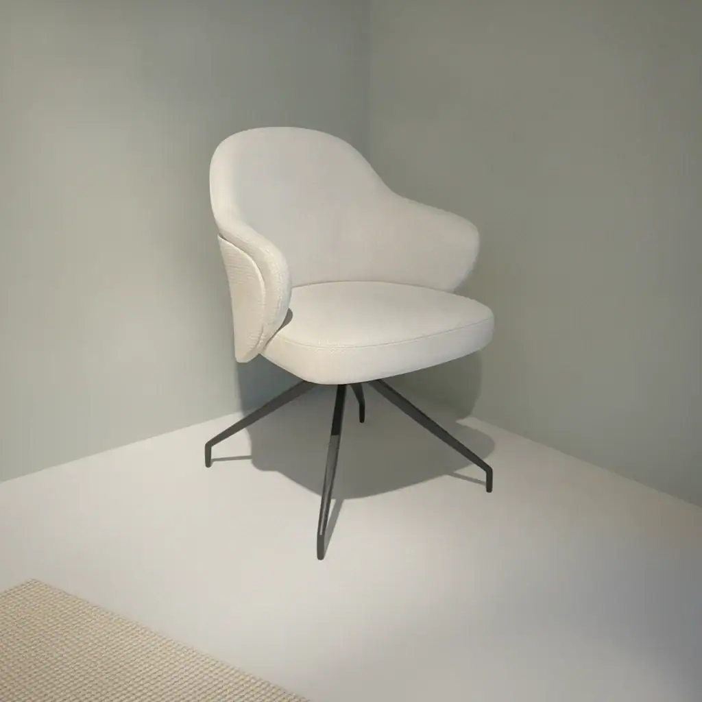 Eetkamerstoel Ibiza beige zwart onderstel