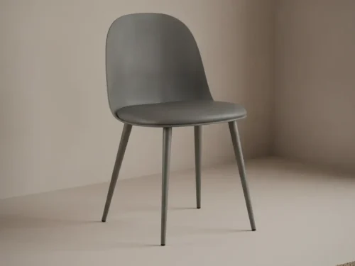 Eetkamerstoel Jasmin grijs  PU-kunstleer set van 2