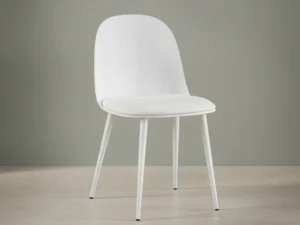 Eetkamerstoel Jasmin wit  PU-kunstleer set van 2