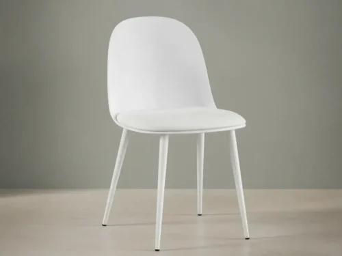 Eetkamerstoel Jasmin wit  PU-kunstleer set van 2