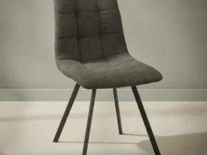 Eetkamerstoel  Joina donkergrijs stof metalen frame