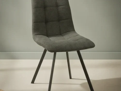 Eetkamerstoel  Joina donkergrijs stof metalen frame