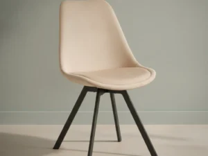 Eetkamerstoel  Joira beige stof metalen frame