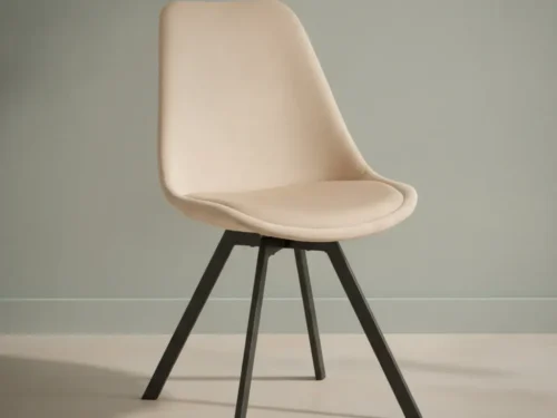 Eetkamerstoel  Joira beige stof metalen frame
