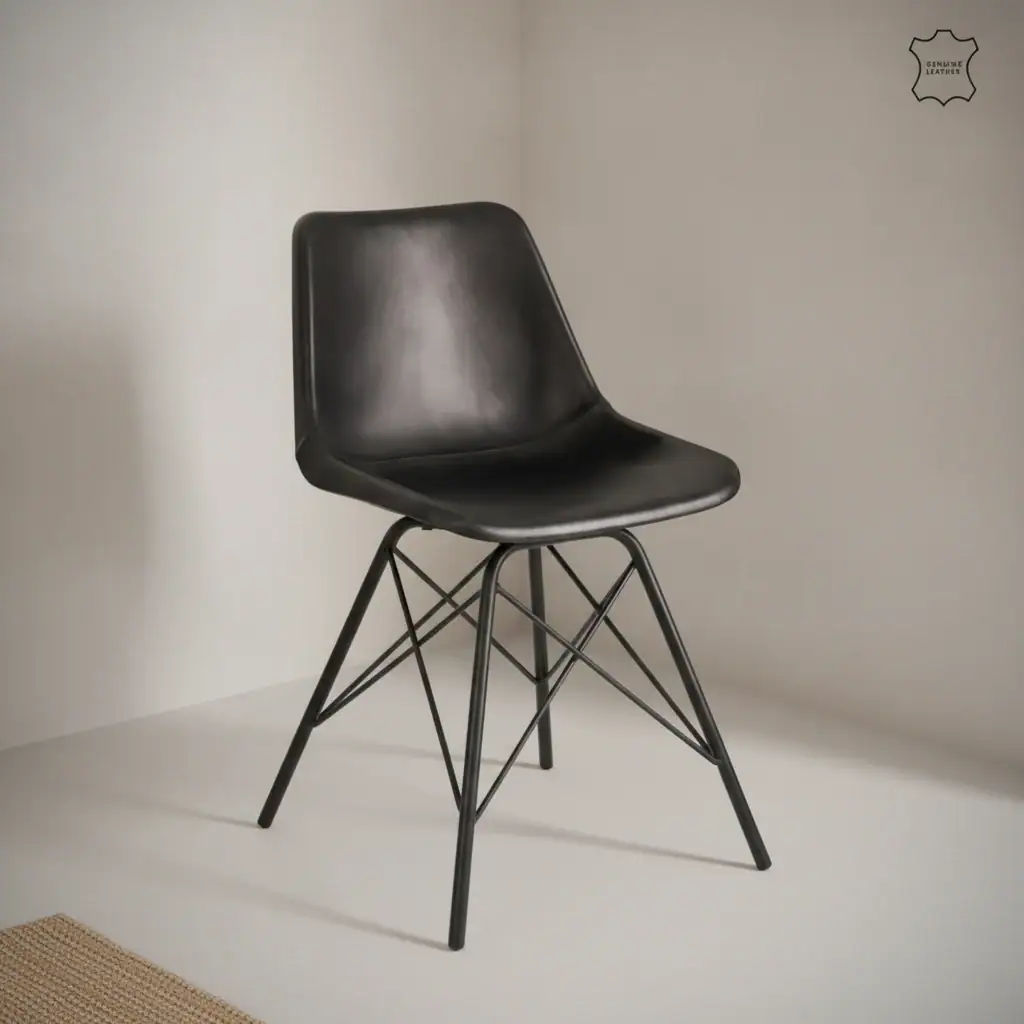 Eetkamerstoel Jooro zwart metalen frame